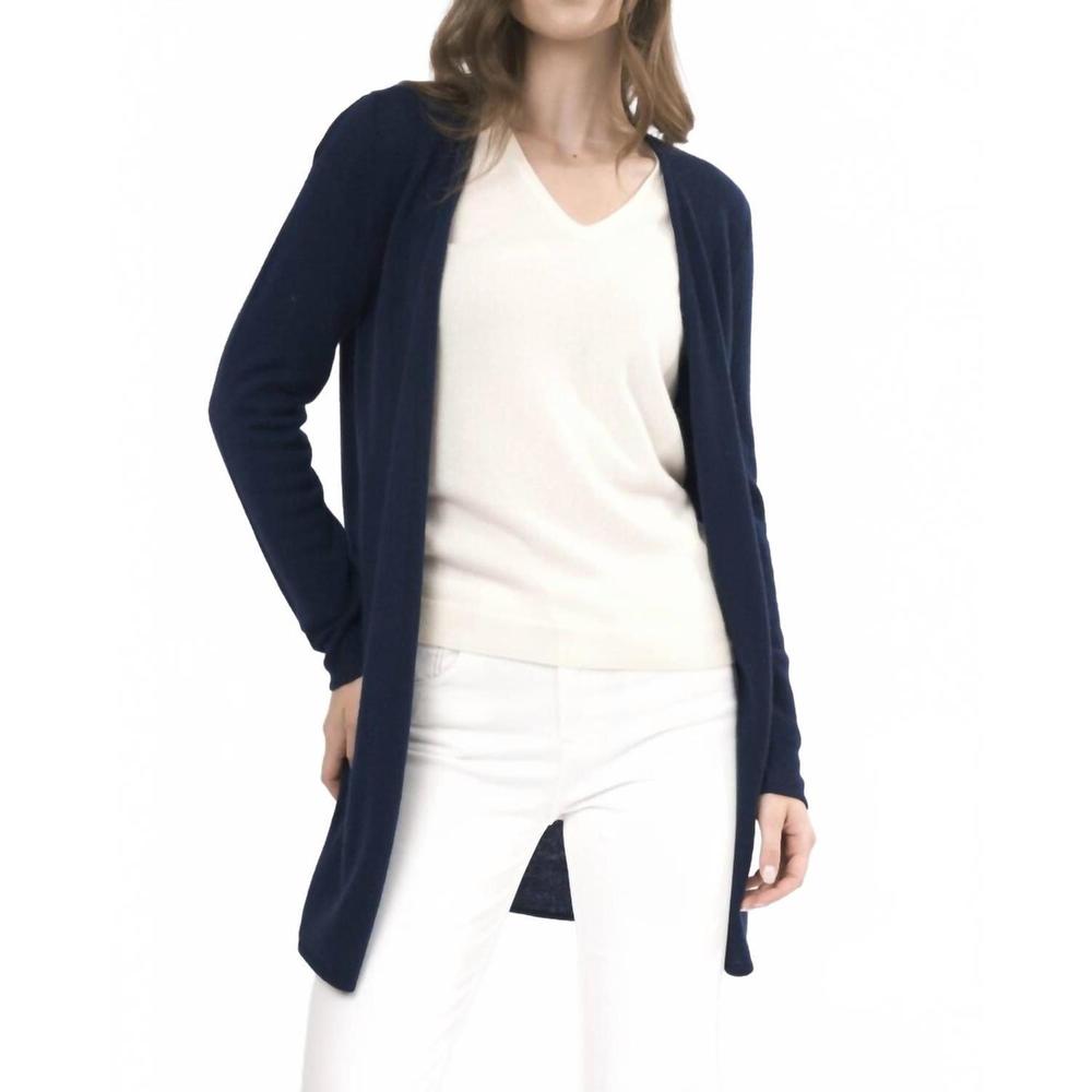 NEW CASHMERE CLOUDS longline cardigan in navy